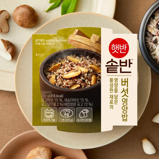 CJ Hetbahn(sotbahn) Mushroom Nutrition Cooked Rice 200g*18/씨제이 솥반 버섯영양밥