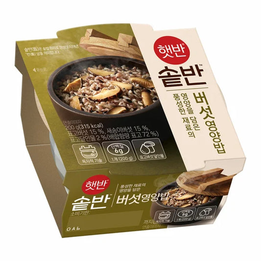 CJ Hetbahn(sotbahn) Mushroom Nutrition Cooked Rice 200g*18/씨제이 솥반 버섯영양밥