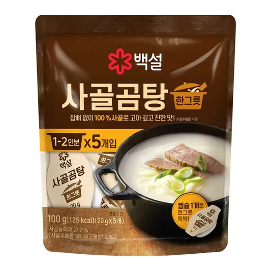 CJ DASIDA LIQUID BEEF BONE STOCK 100g(20g*5)*12/ 씨제이 백설 사골곰탕 한그릇