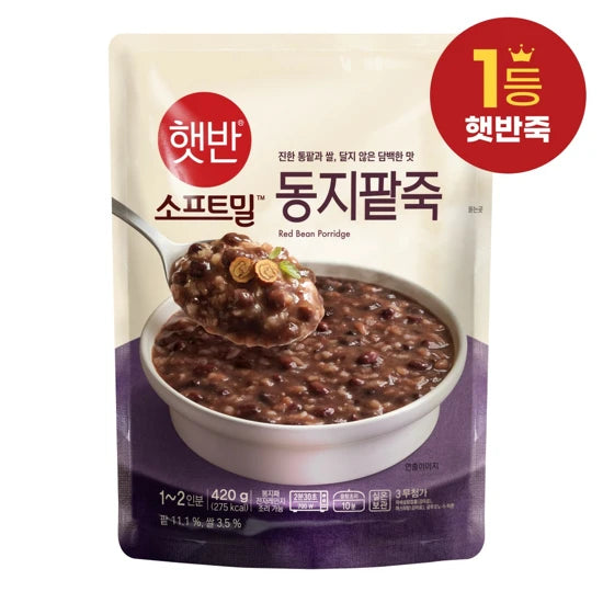 CJ HETBAHN SOFT MEAL RED BEAN PORRIDGE 420G*21 / 햇반 소프트밀 동지 팥죽