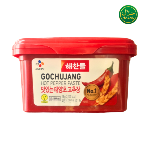 CJ Tasty Red Pepper Paste (Fermented) 1kg*12/씨제이 해찬들 맛있는 태양초 고추장 1kg