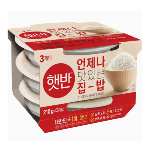 CJ HETBAHN COOKED RICE (210g*3)*12bundle/씨제이 햇반 210g 3입