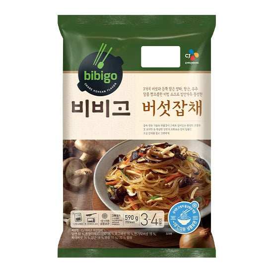 BIBIGO FROZEN NOODLE JAPCHAE MUSHROOM 590G*12 씨제이 비비고 버섯 잡채