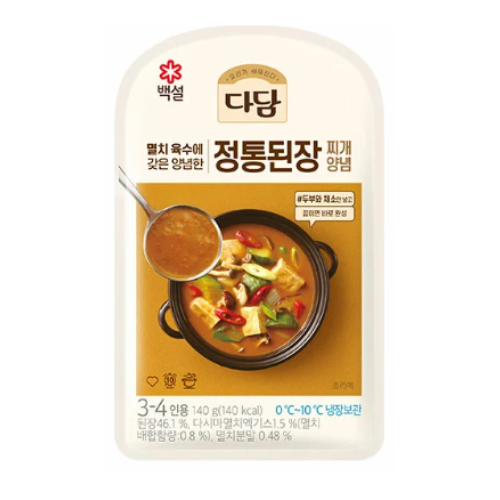 DADAM SOYBEAN PASTE SEASONING 140G*16/씨제이 다담 냉이 된장찌개