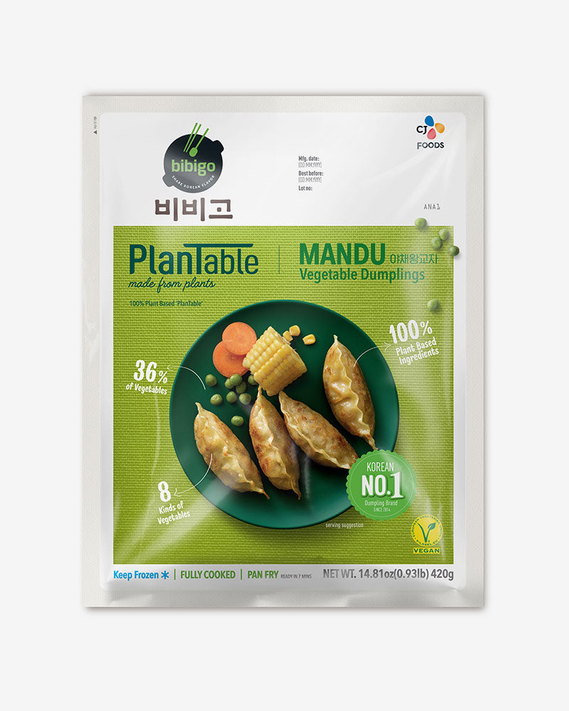 BIBIGO PLANTABLE VEGETABLE DUMPLINGS 420G*16/ 씨제이 비비고 플랜테이블 야채 왕교자