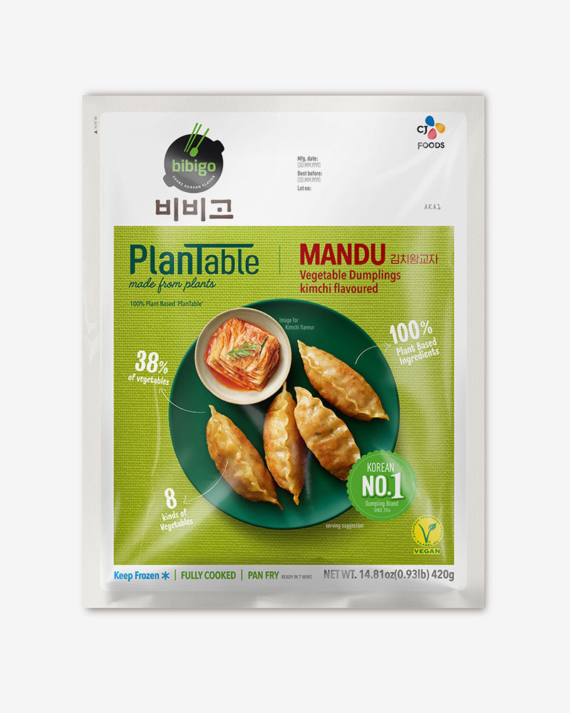 BIBIGO PLANTABLE KIMCHI DUMPLINGS 420G*16/ 씨제이 비비고 플랜테이블 김치 왕교자