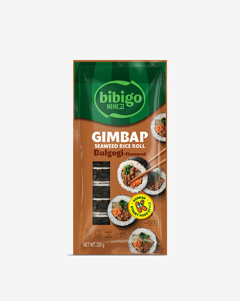 BIBIGO GIMBAP SEAWEED RICE ROLL BULGOGI-FLAVOURED 250G*8 / 씨제이 비비고 불고기 김밥